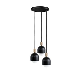zdjęcie Potrójna lampa wisząca kaskadowo czarna Loft Ovoi
